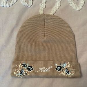 Kith floral script beanie khaki